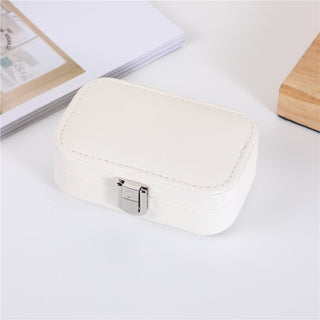 mini joyero de viaje en piel vegana color blanco