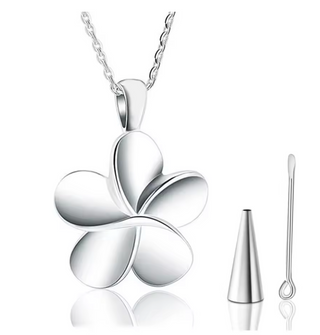 joya urna funeraria flor de acero inoxidable