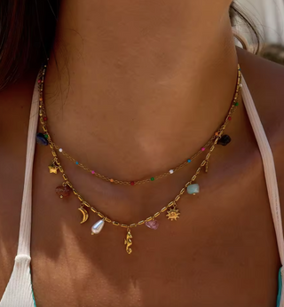 collar charms dorado