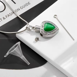 Collar para Cenizas Corazón | Colgante Urna Acero Inoxidable