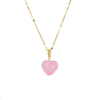 Collar Gominola Corazón – Colgante de Colores con Cadena Dorada
