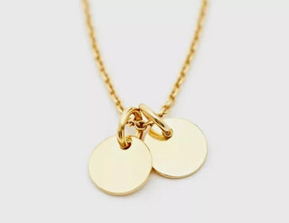 Collar Personalizado con Discos Grabados – Joyería Minimalista en Acero Inoxidable para Mujer