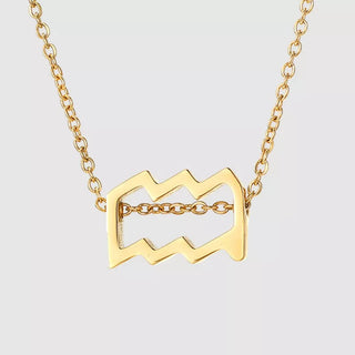 Collar Zodiaco de Acero Inoxidable Bañado en Oro 14 k – Joya Personalizada Signo Astrológico