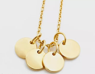 Collar Personalizado con Discos Grabados – Joyería Minimalista en Acero Inoxidable para Mujer