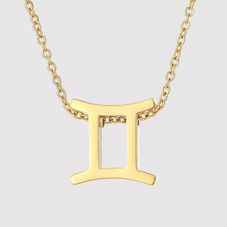Collar Zodiaco de Acero Inoxidable Bañado en Oro 14 k – Joya Personalizada Signo Astrológico