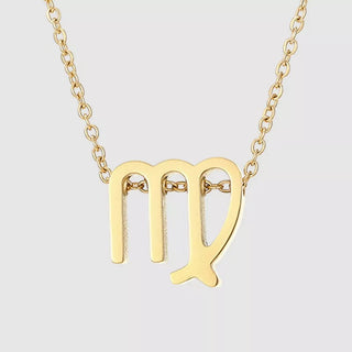 Collar Zodiaco de Acero Inoxidable Bañado en Oro 14 k – Joya Personalizada Signo Astrológico