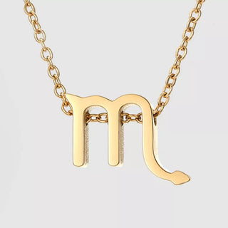 Collar Zodiaco de Acero Inoxidable Bañado en Oro 14 k – Joya Personalizada Signo Astrológico