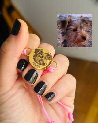 Pulsera personalizada con foto grabada de tu mascota y su nombre – Perros o gatos