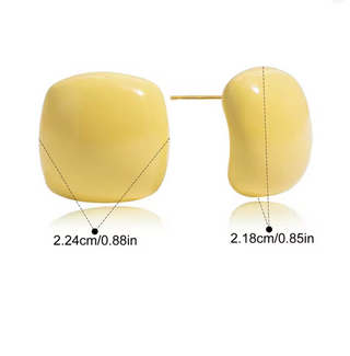 Pendientes cuadrados de acero inoxidable en varios colores hipoalergénicos
