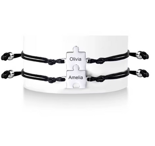 Pulsera puzzle personalizada – Acero inoxidable ajustable