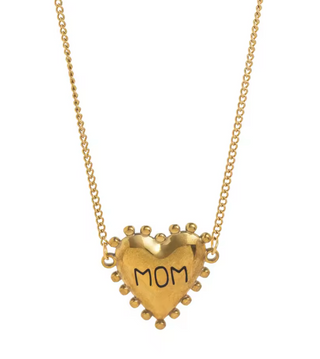 collar mom corazón dorado acero inoxidable