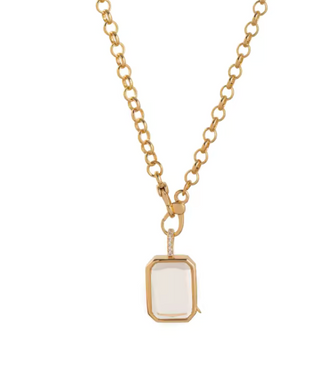Collar Locket transparente para charms y recuerdos