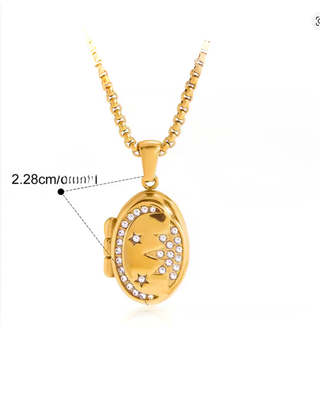 Collar para meter fotos dentro dorado | Colgante con foto personalizada