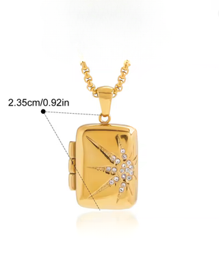 Collar para meter fotos dentro dorado | Colgante con foto personalizada