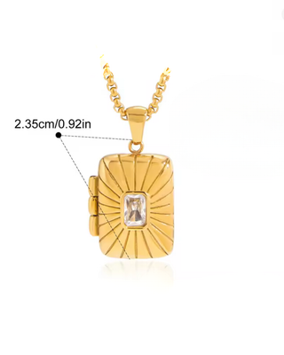 Collar para meter fotos dentro dorado | Colgante con foto personalizada