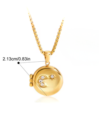 Collar para meter fotos dentro dorado | Colgante con foto personalizada