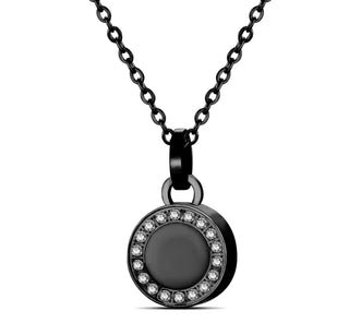 Collar para Cenizas Redondo con Circonitas | Joya Conmemorativa de Acero Inoxidable