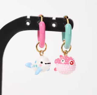 Pendientes Pez de Acero Inoxidable | Pendientes Originales de Colores