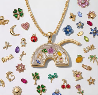 Collar Locket transparente para charms y recuerdos