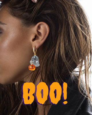 Pendientes Halloween fantasma y calabaza 🎃 acero inoxidable