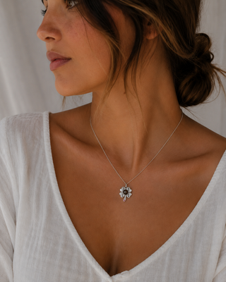 Collar Trébol con Foto Proyectable Personalizado (Piedra Rosa)