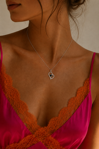 Collar Corazón con Foto Proyectable Personalizado (Oro Rosa y Plata)