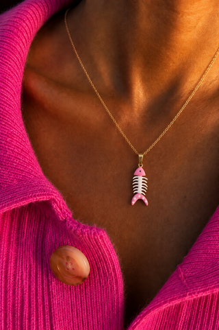Collar Raspa de Pescado de Colores
