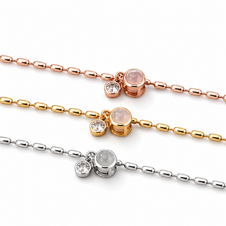 Pulsera con Foto y Circonita Colgante | Personalizada