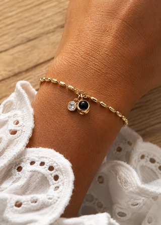 Pulsera con Foto y Circonita Colgante | Personalizada