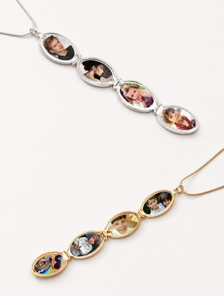 Relicario para 4 Fotos · Collar Ovalado que se Abre