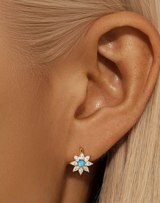 pendientes de plata con estrella y circonitas