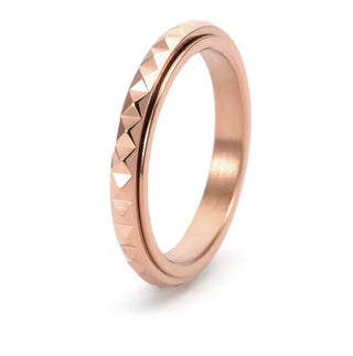 Anillo Antiestrés Giratorio de Acero Inoxidable – Diseño Geométrico 3 mm