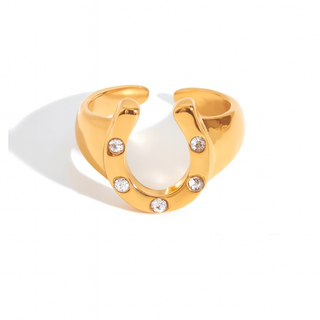 Anillos Herradura Dorados Ajustables – Amuleto de la Suerte | Acero Inoxidable