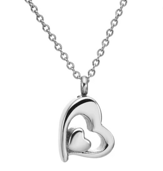 Collar para Cenizas Corazón Doble