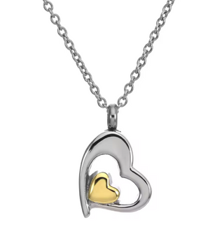 Collar para Cenizas Corazón Doble