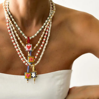 Collar de Cuentas Naturales Multicolor para Mujer