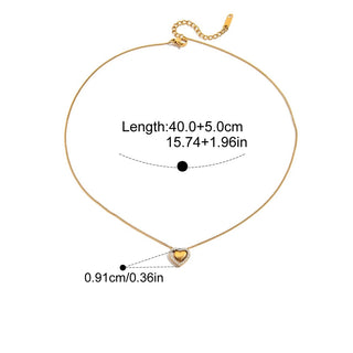 Collares Dorados Corazón con Circonitas | Acero Inoxidable