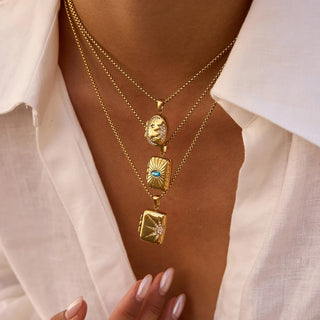 Collar para meter fotos dentro dorado | Colgante con foto personalizada