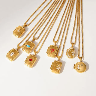 Collar para meter fotos dentro dorado | Colgante con foto personalizada