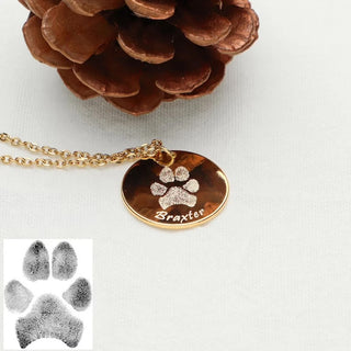 Collar con huella personalizada grabada