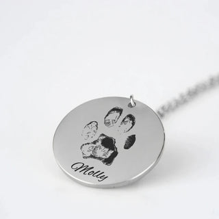 Collar con huella personalizada grabada