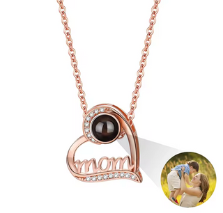 Collar personalizado mamá con foto proyectable dorado