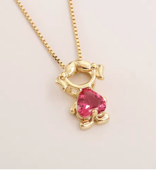 Collar Niño/Niña con Piedra en Forma de Corazón