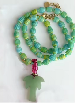 Collar Palmera de Cuentas de Colores | Collar Verano Mujer 2026
