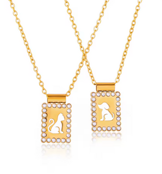 Collar perro o gato dorado con circonitas