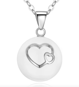 llamador de angeles para embarazadas corazon plateado
