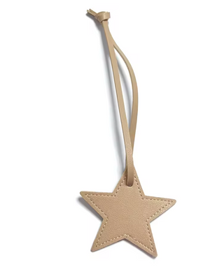 Llavero colgante personalizado de cuero – Estrella con iniciales