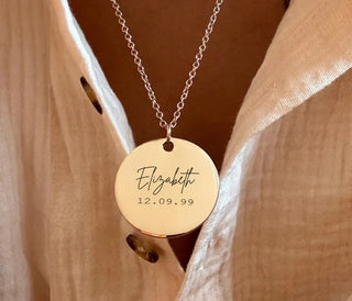 Collar con escritura a mano personalizado | Grabado de texto o dibujo real