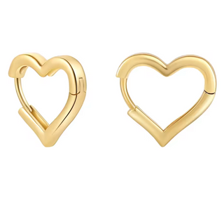 pendientes corazon dorados