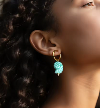 Pendientes caracol marinos de cerámica esmaltada – Verano y playa